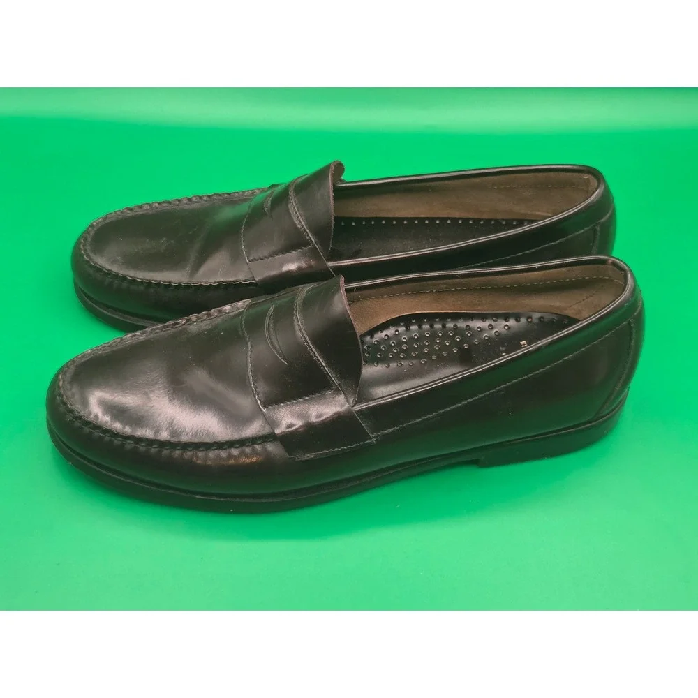 Brooks Brothers 346 Mens Burgundy Leather Penny Loafers Hand Sewn 11 D 5229